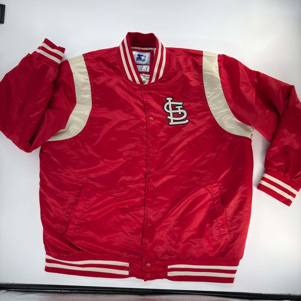 0659 Starter MLB St. Louis Cardinals Satin Full-Snap Varsity Jacket size 4XL